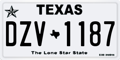 TX license plate DZV1187