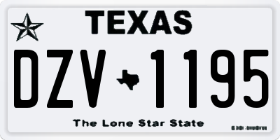 TX license plate DZV1195