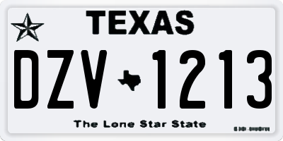 TX license plate DZV1213