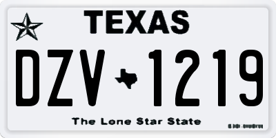 TX license plate DZV1219