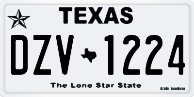 TX license plate DZV1224
