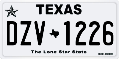 TX license plate DZV1226