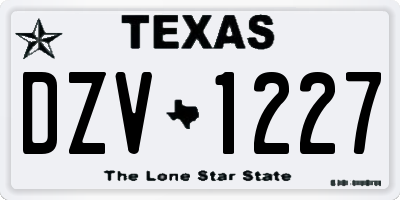 TX license plate DZV1227