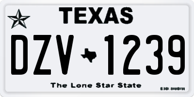 TX license plate DZV1239