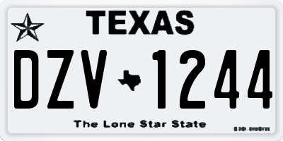 TX license plate DZV1244