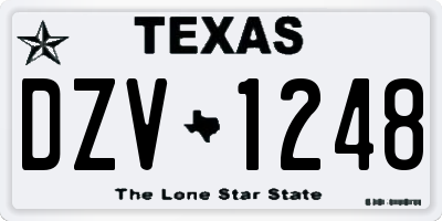 TX license plate DZV1248