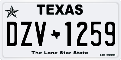 TX license plate DZV1259