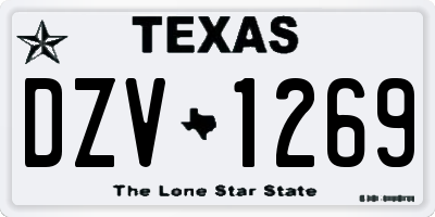 TX license plate DZV1269