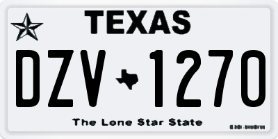 TX license plate DZV1270