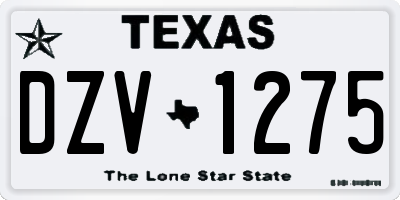 TX license plate DZV1275