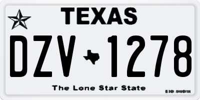 TX license plate DZV1278