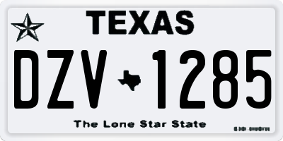 TX license plate DZV1285