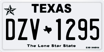 TX license plate DZV1295