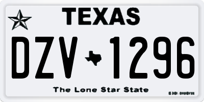 TX license plate DZV1296