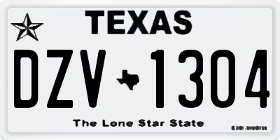 TX license plate DZV1304