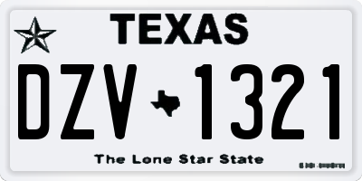 TX license plate DZV1321