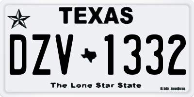TX license plate DZV1332