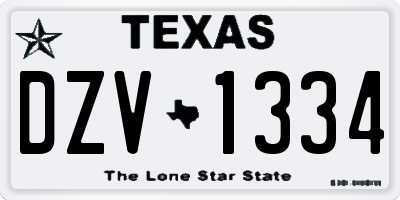 TX license plate DZV1334