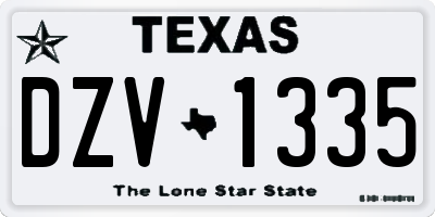 TX license plate DZV1335