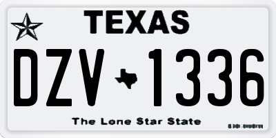 TX license plate DZV1336