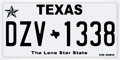 TX license plate DZV1338