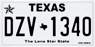 TX license plate DZV1340