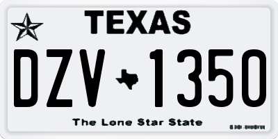 TX license plate DZV1350