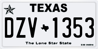 TX license plate DZV1353