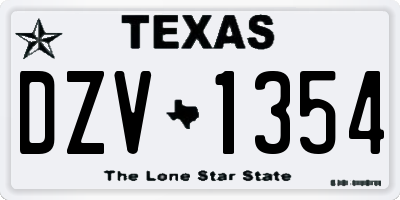 TX license plate DZV1354