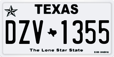 TX license plate DZV1355