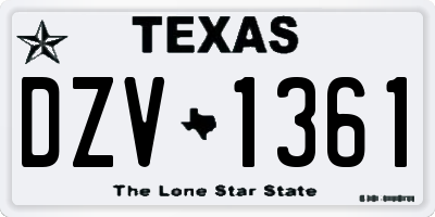 TX license plate DZV1361