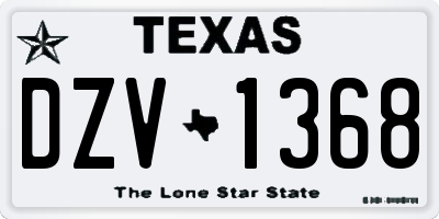 TX license plate DZV1368