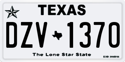 TX license plate DZV1370