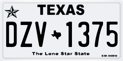 TX license plate DZV1375