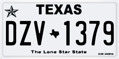 TX license plate DZV1379