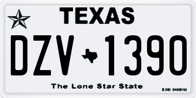 TX license plate DZV1390