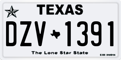 TX license plate DZV1391