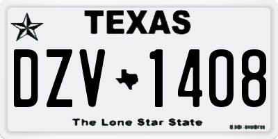 TX license plate DZV1408