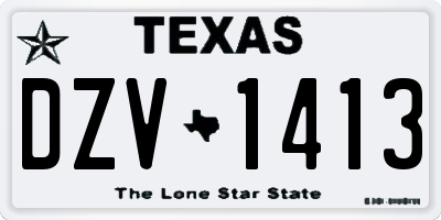 TX license plate DZV1413