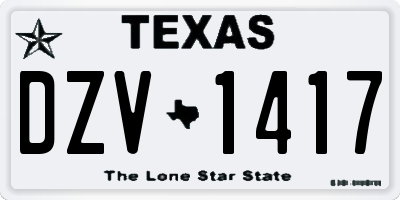 TX license plate DZV1417