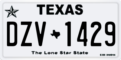 TX license plate DZV1429