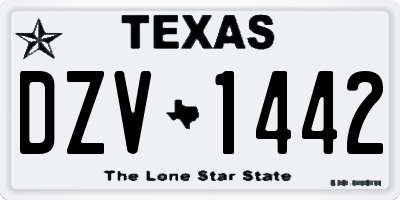 TX license plate DZV1442