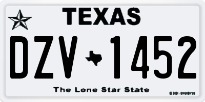 TX license plate DZV1452