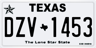 TX license plate DZV1453