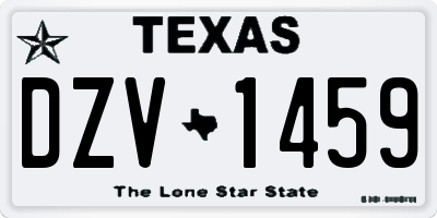 TX license plate DZV1459