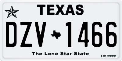 TX license plate DZV1466