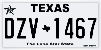 TX license plate DZV1467