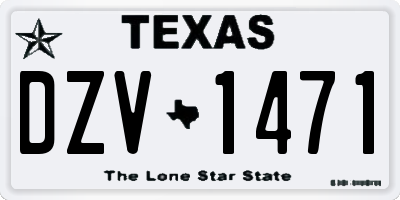 TX license plate DZV1471