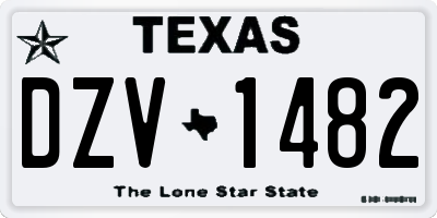 TX license plate DZV1482