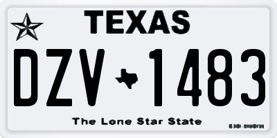 TX license plate DZV1483